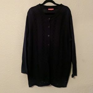 Woman Within Navy Blue Sweater